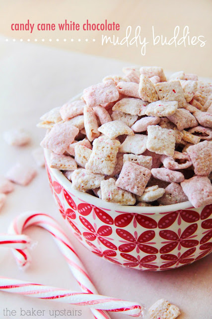 These candy cane white chocolate muddy buddies are the perfect minty holiday treat! They're so easy to make, and so delicious!
