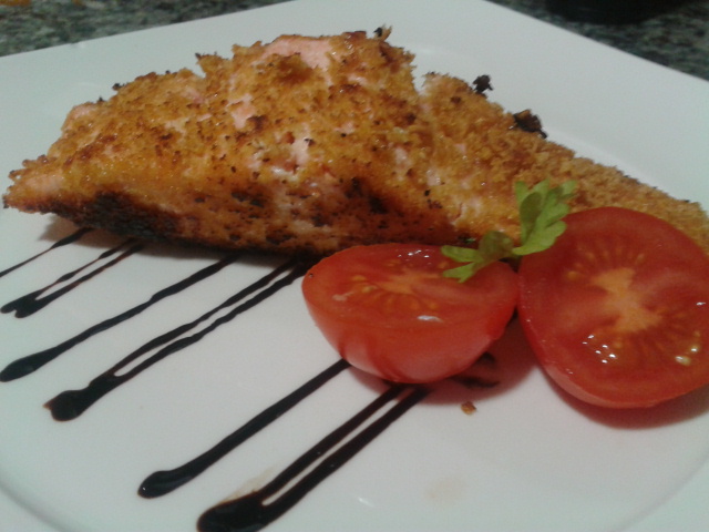 Lomos De Salmón Crujientes Con Crema De Balsámico