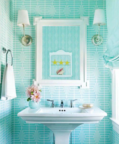 Cuartos de baño vintage: verde que te quiero verde. | Pompas de Ideas