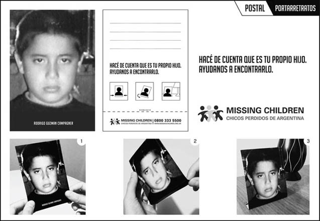"Portarretratos", postal para Missing Children