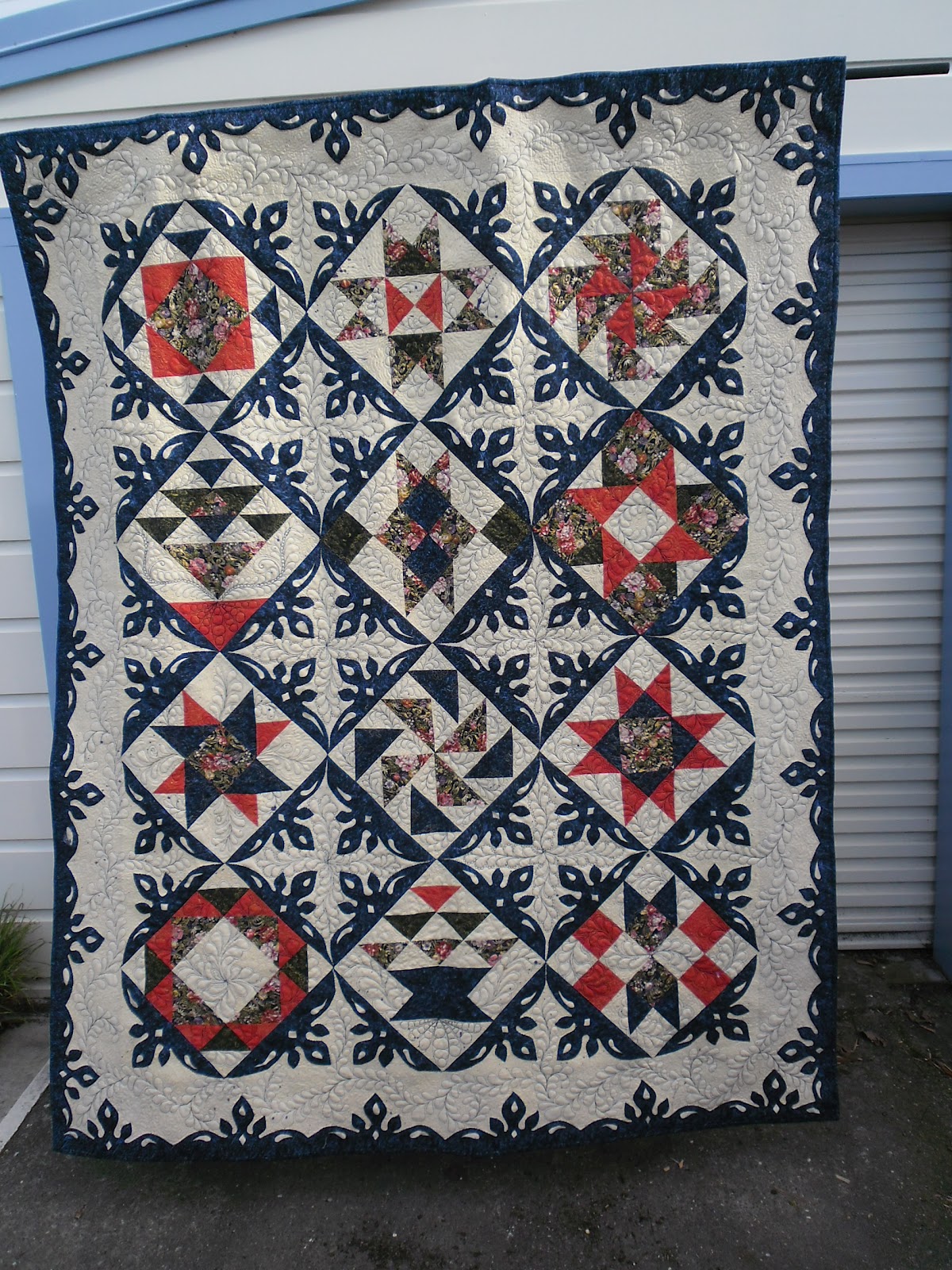 Village Books and Crafts Shop Hop Quilt finished