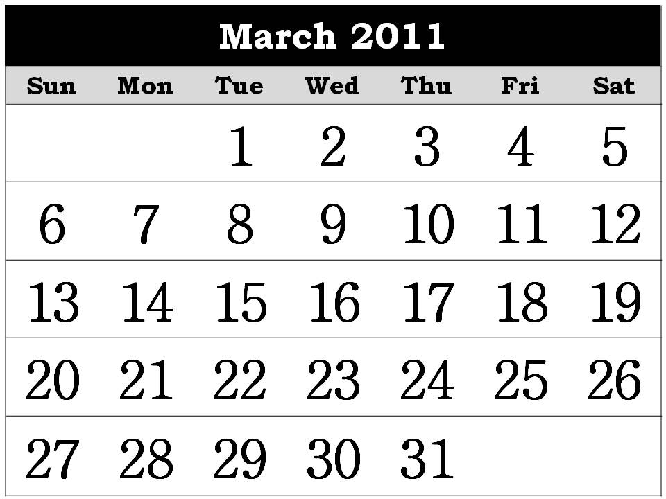 March 6 Calendar