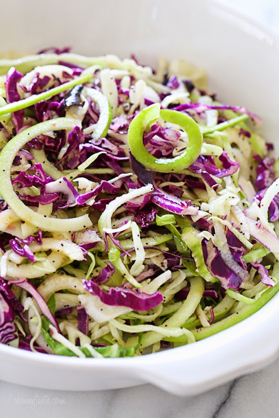 Spiralized Apple and Cabbage Slaw Skinnytaste