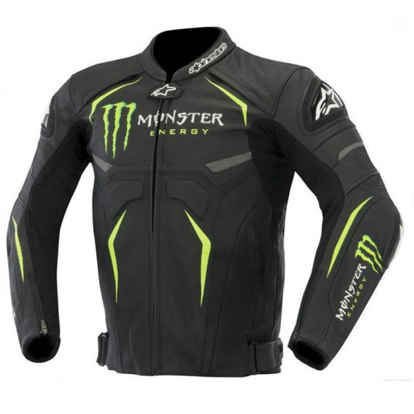 Alpine Star Biker Leather Jacket Alpinestars Black Green Monster Alpine Star Biker Leather Jacket Alpinestars Black Green Monster