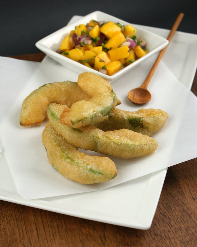 Authentic Suburban Gourmet BeerBattered Fried Avocado Wedges with Mango Salsa