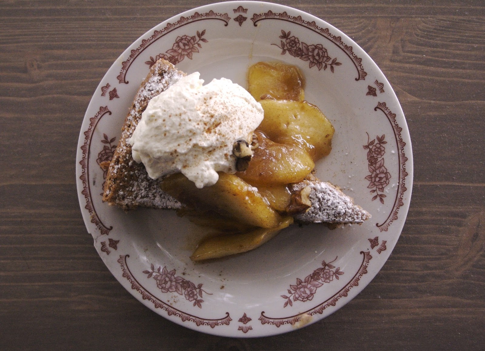 A Full Life Walnut Cake with Apple Compote