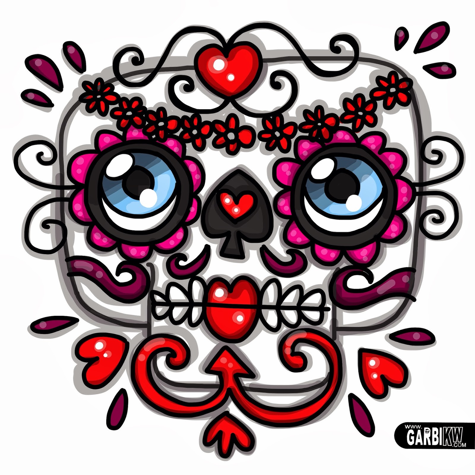 Cómo dibujar una Catrina , Calavera mexicana , Dibujos sobre el día de los muertos por Garbi KW
