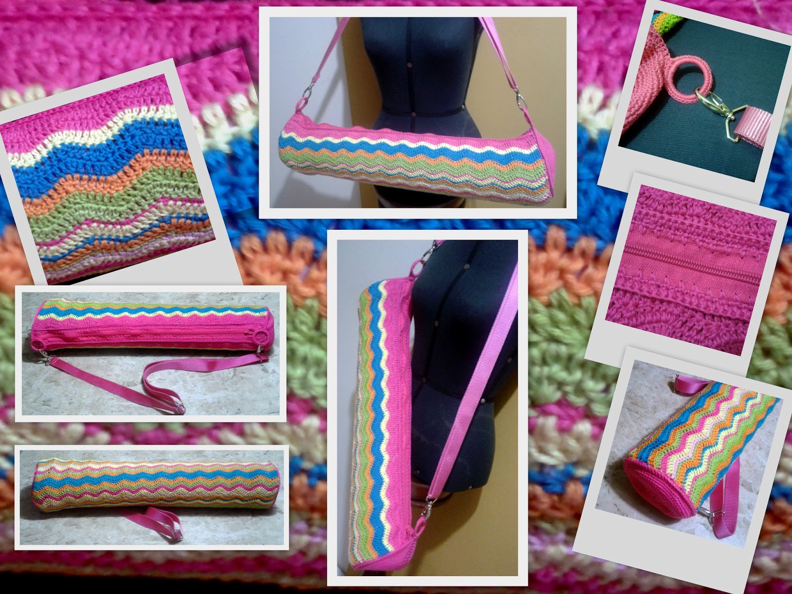 Carla Artesanato Portatapete (yoga mat) em crochet