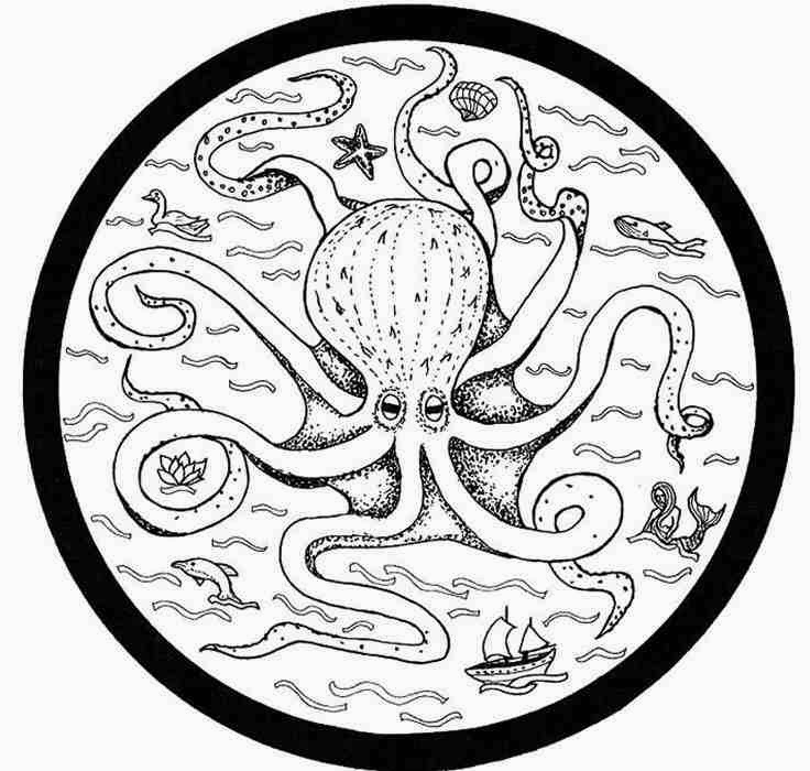 countries european octopus mandala coloring pages