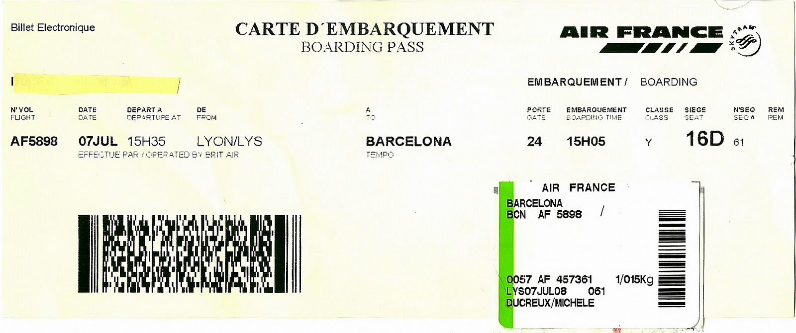 Carte Embarquement