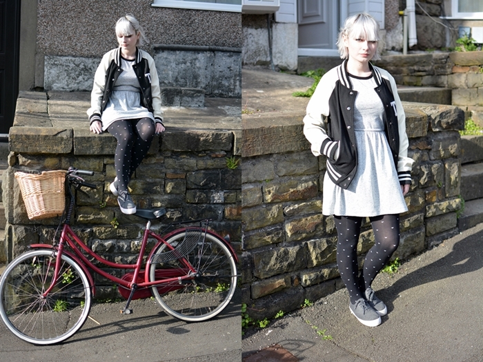 Cute Vintage Hipster Bicycle Basket Lookbook ootd fashion bike brick lane primark flatforms trendy white hair girl