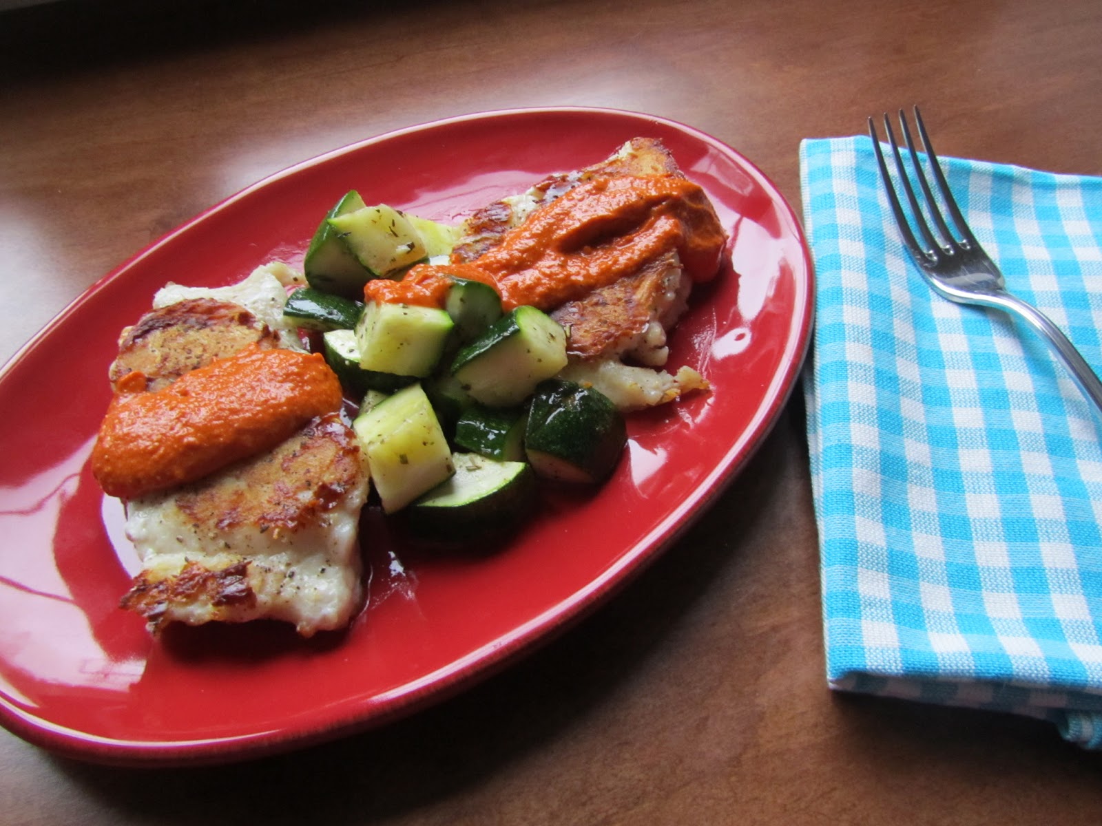 Loaves n Dishes PAN SEARED GROUPER with ROASTED ZUCCHINI