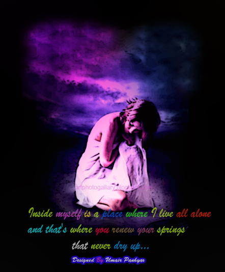 Art Poster of sad alone girl alone quotes. Art Poster of sad alone girl