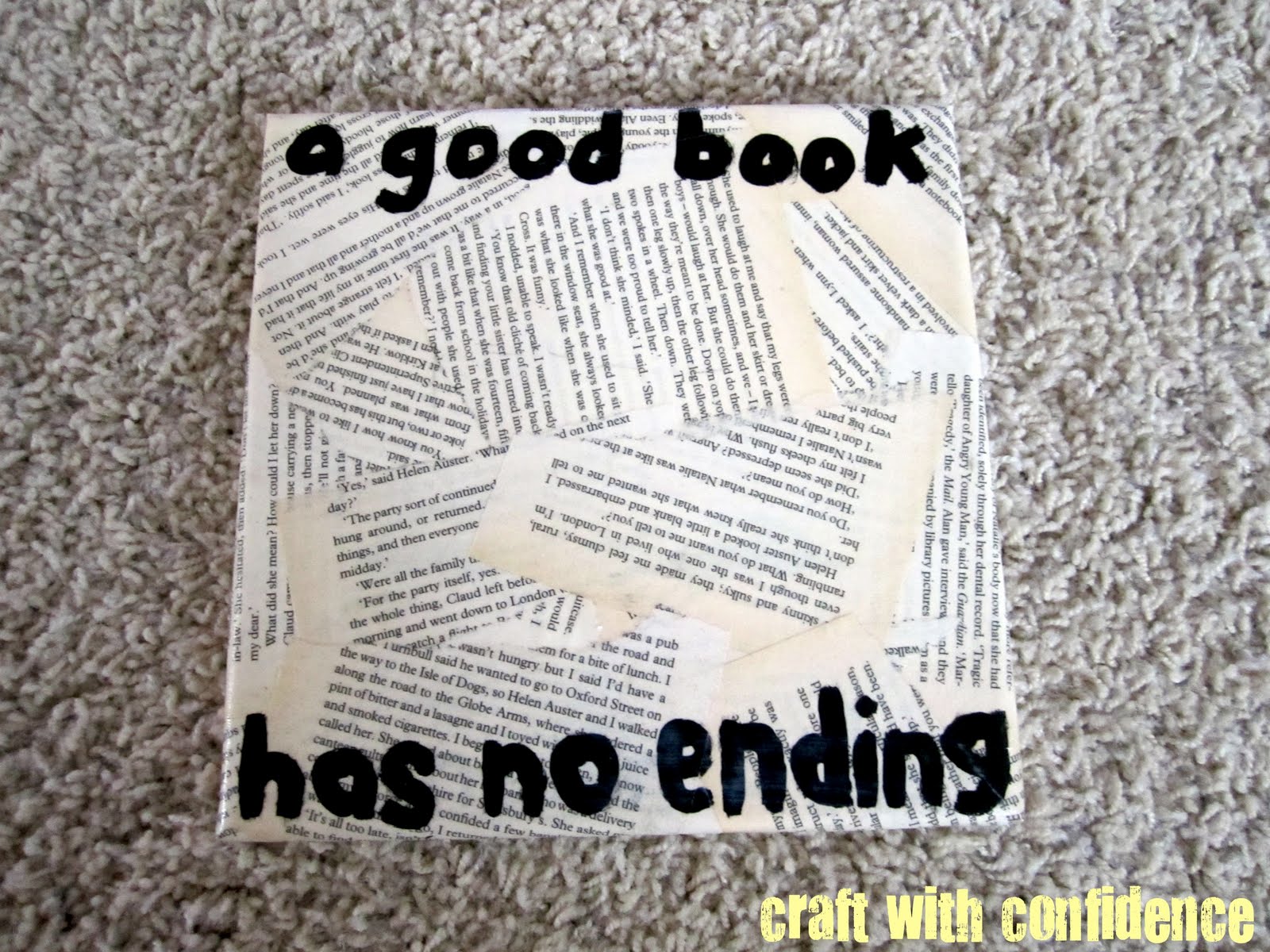 Craft with Confidence A Good Book Quote Art Tutorial