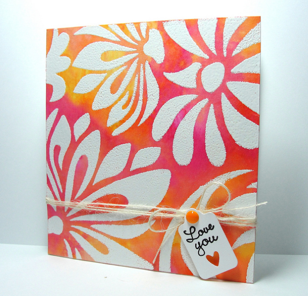 ...Enjoying Life... Heat Embossing With a Stencil