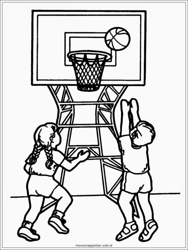 Mewarnai Gambar Pemain Basket Mewarnai Gambar