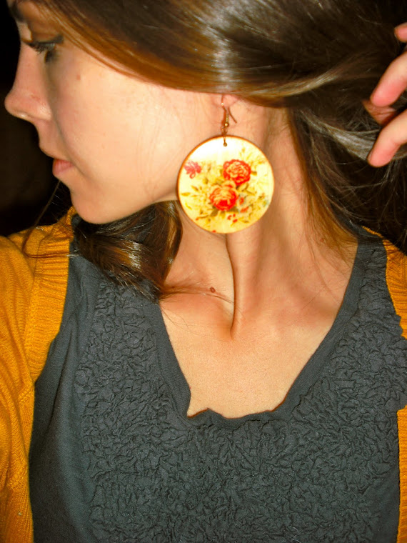 Flower painted earrings