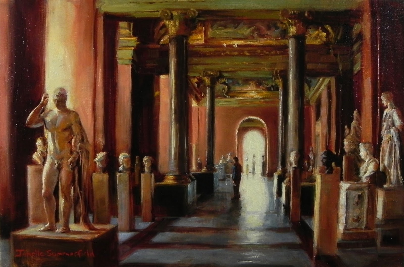 Jonelle Summerfield Oil Paintings Statues at the Louvre