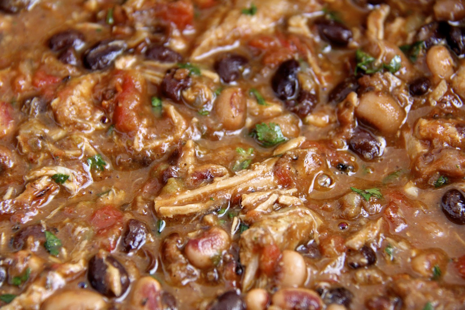 Pork and Chorizo Chili w/ Black Beans and Blackeyed Peas