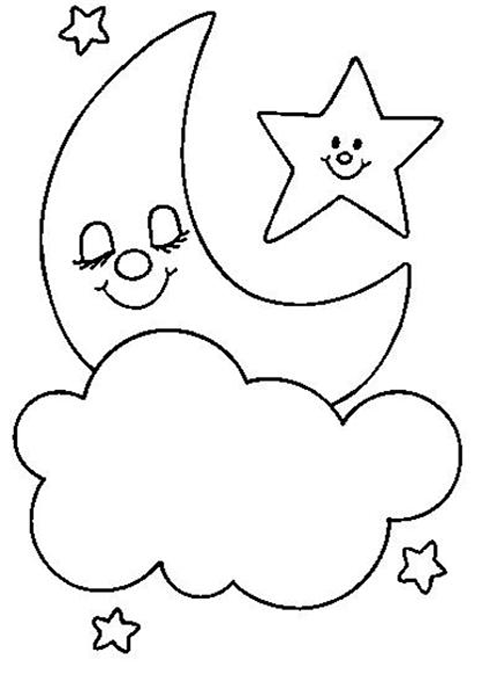 Dibujos de lunas para imprimir y pintar