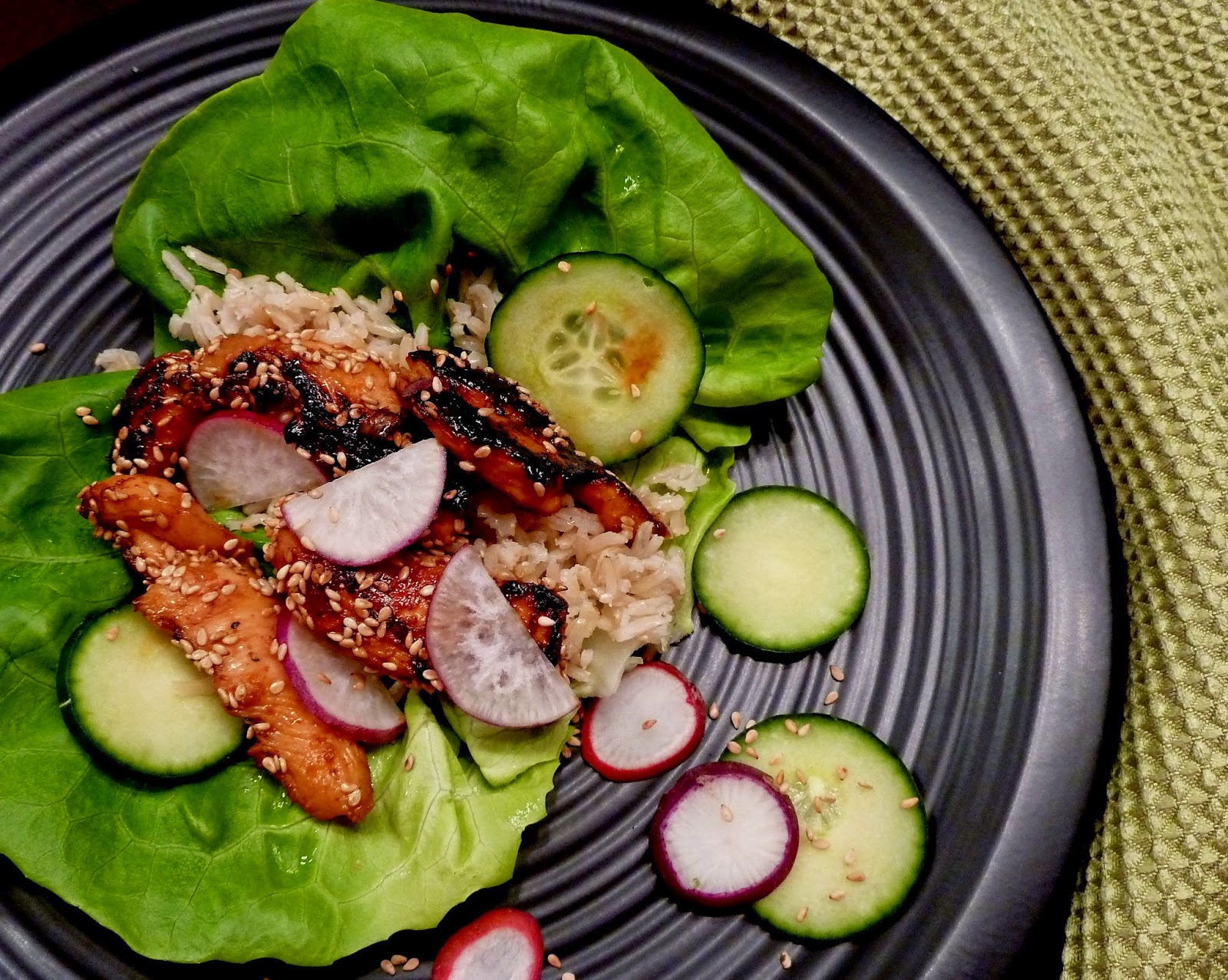 Cracked Pepper Korean Chicken Lettuce Wraps