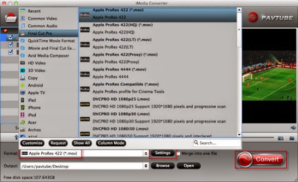 video codec for editing in FCP