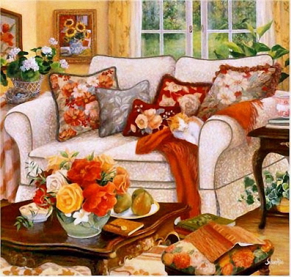 Begonvilli Ev Susan Rios�un Yağlıboya Tabloları