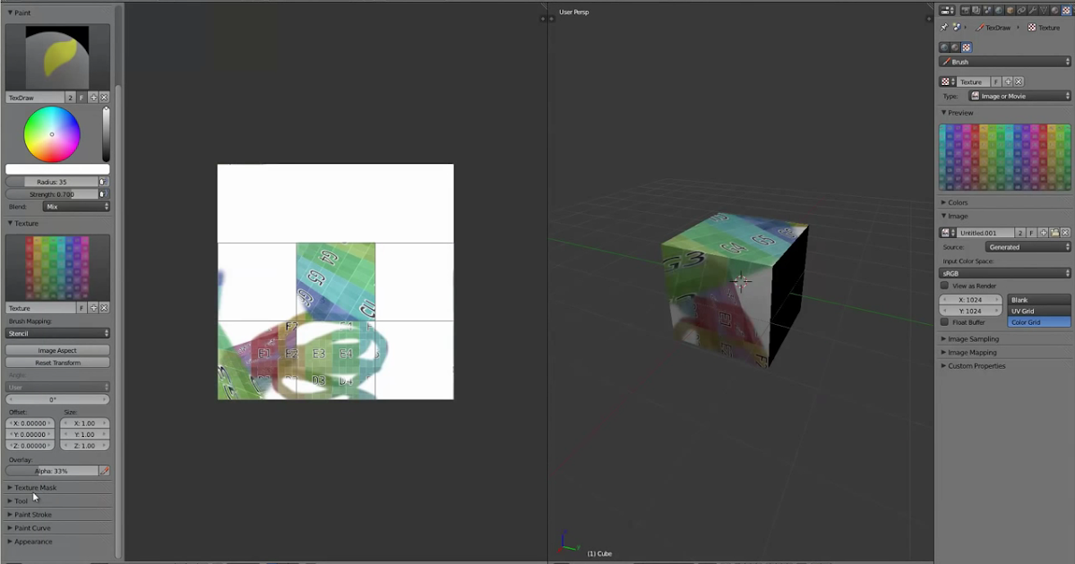 blender4d Tutoriel Texture Paint avec un Stencil dans Blender