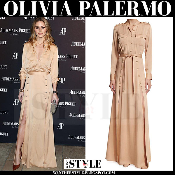 Olivia Palermo in camel maxi dress from Self Portrait ~ I want her