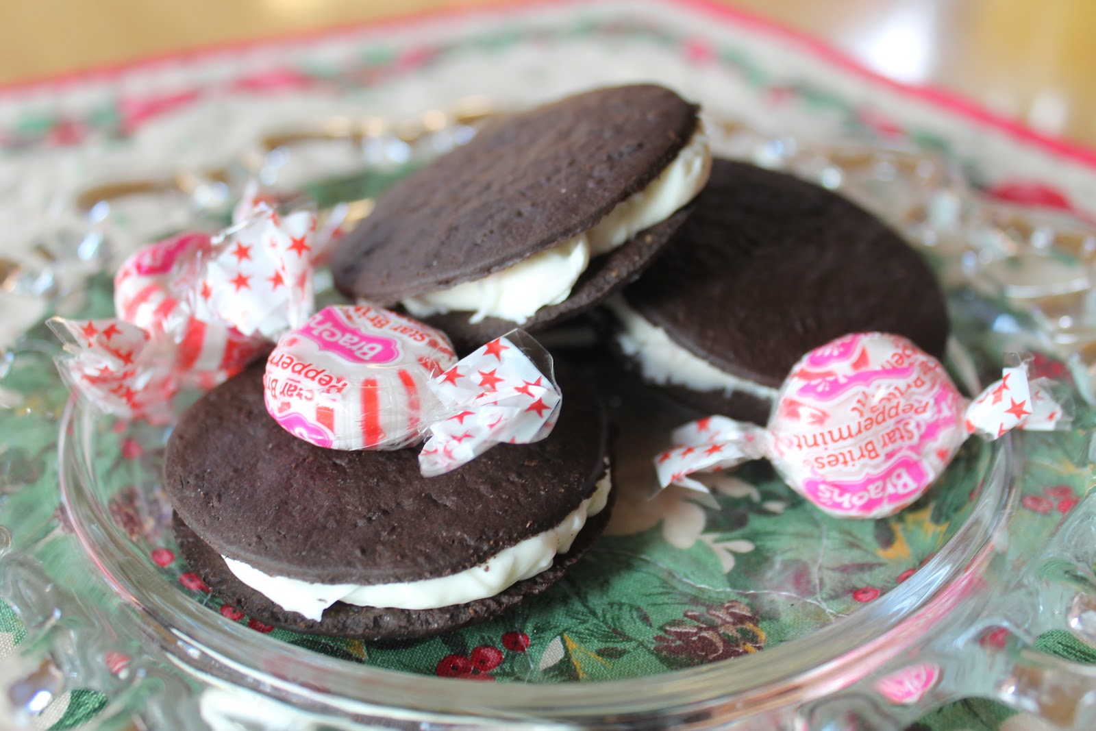 She Who Makes Chocolate Wafer Cookies with Peppermint Frosting