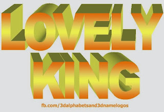 Lovely King 3D Name Logo
