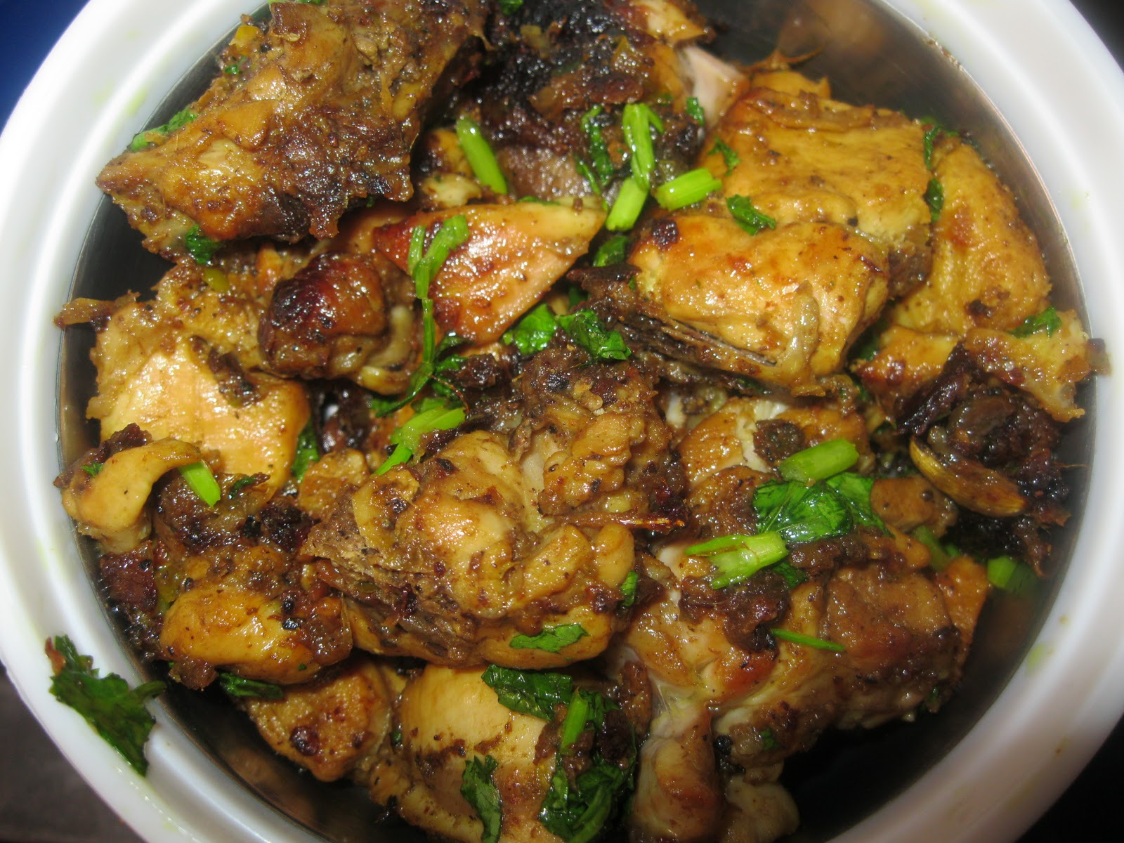 Amrita's kitchen Green chilli chicken stir fry