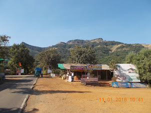 "PRATAPGAD FORT" as seen from "Shivkalin Khedagaon(Traditional Village)" complex.