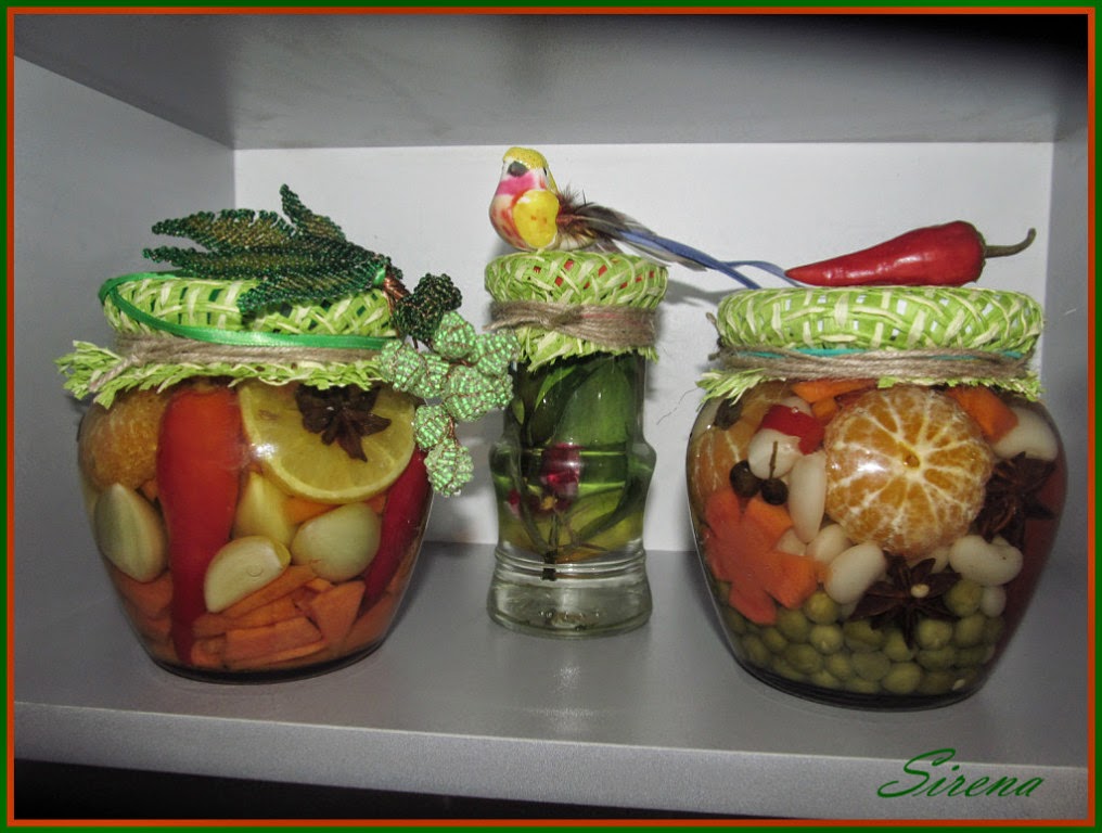 Декор бутылок и банок для кухни Декор бутылок и банок для кухни
