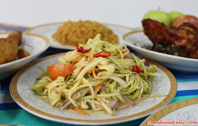 Tonight Dinner with Jasmine, Basmathi King, beras basmathi, briyani rice, how to cook briyani, Ayam Percik Indonesia, Ayam Goreng Berempah, Ikan Kunyit, Thai Mango Salad, Tepung Pelita, Kurma, Buka Puasa at home, ramadan