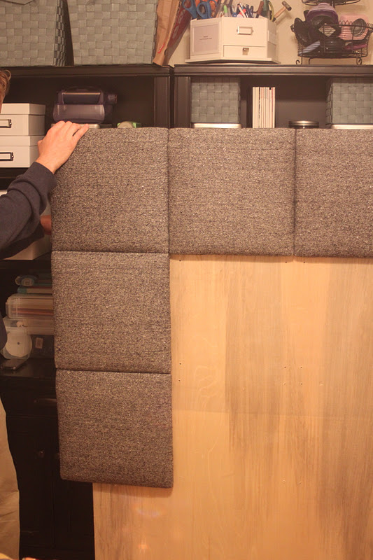 Embellish {tutorial} Upholstered Headboard Squares