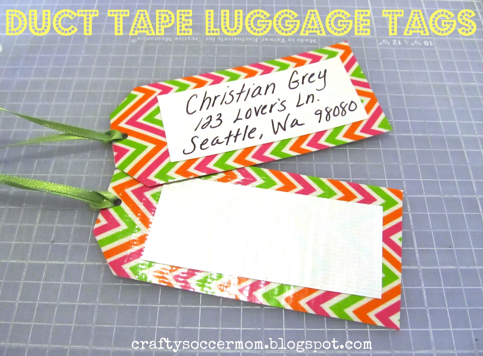 Crafty Soccer Mom Duct Tape Luggage Tag