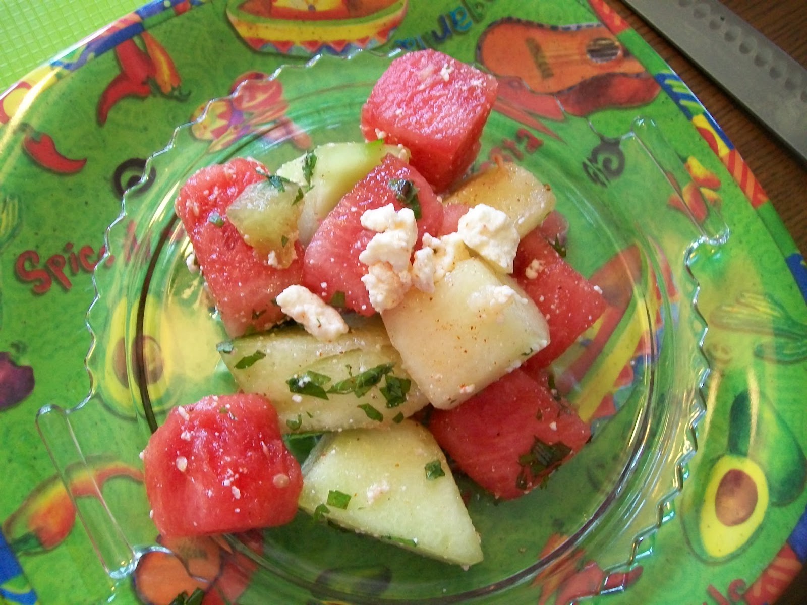 Michigan Cottage Cook MEXICAN WATERMELON AND HONEYDEW MELON SALAD.