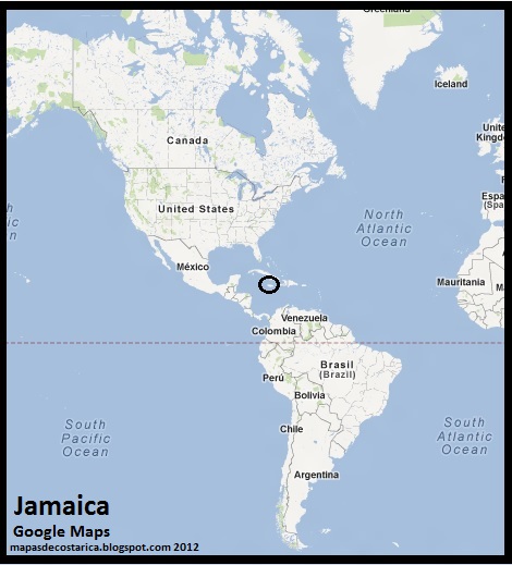 Mapa de Jamaica en América, Google Maps