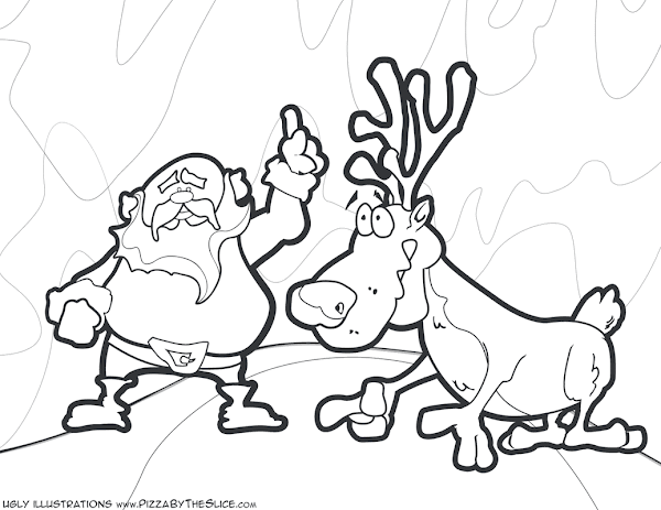 Christmas Reindeer Coloring Page