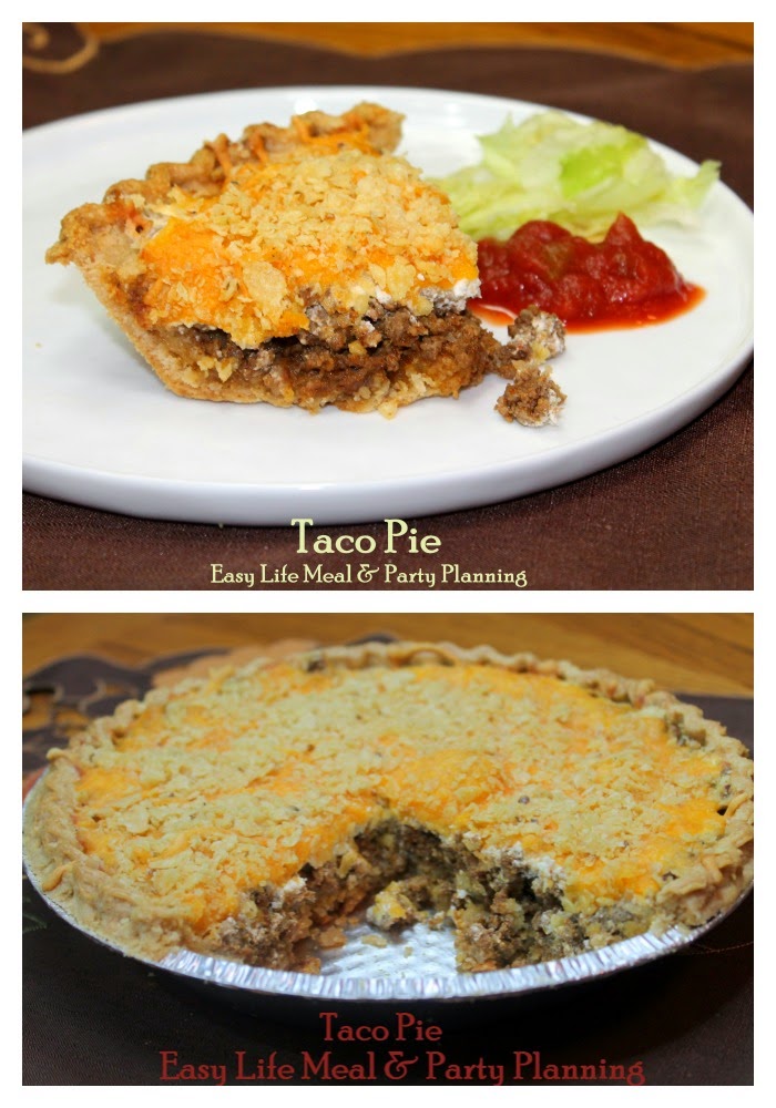 Taco Pie - Easy Life Meal & Party Planning - easy to make taco pie quite tasty with the combination of spicy meat, cheese, and sour cream inside a hot pie shell