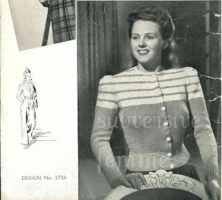 1940's Knitting pattern women's Wind Breaker Cardigan 1940's Knitting pattern women's Wind Breaker Cardigan