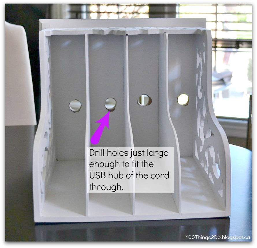 100 Things 2 Do Magazine rack turned Charging Station