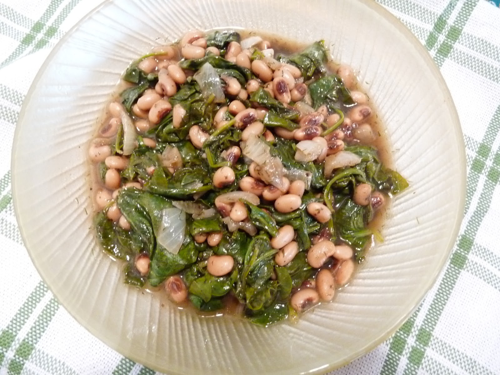 The Iraqi Family Cookbook Spinach with Black Eyed Peas