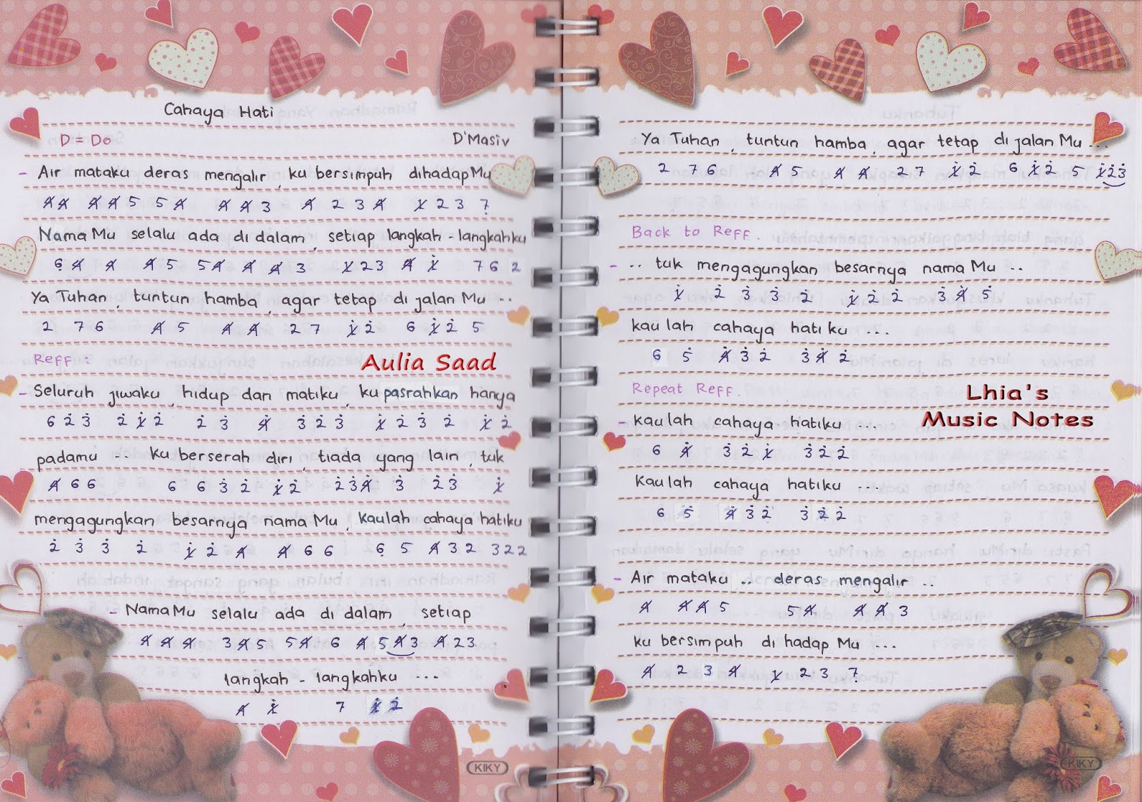 Not Angka D Masiv Cahaya Hati Aulia S World