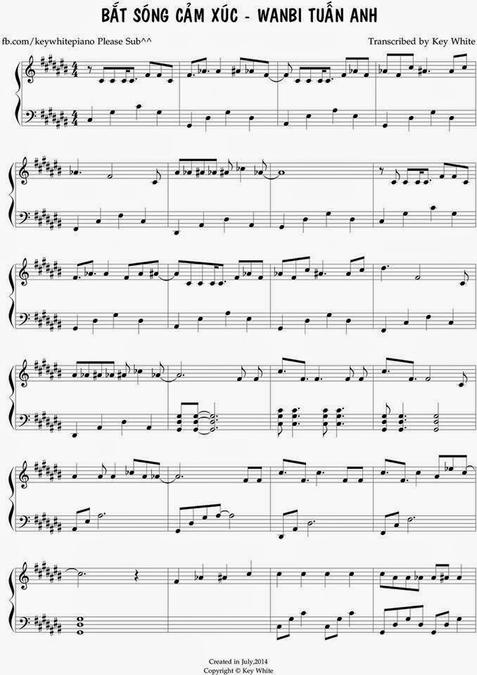 Sheet nhạc bài hát Bắt Sóng Cảm Xúc Wanbi Tuấn Anh TIÊU SÁO CẢM ÂM