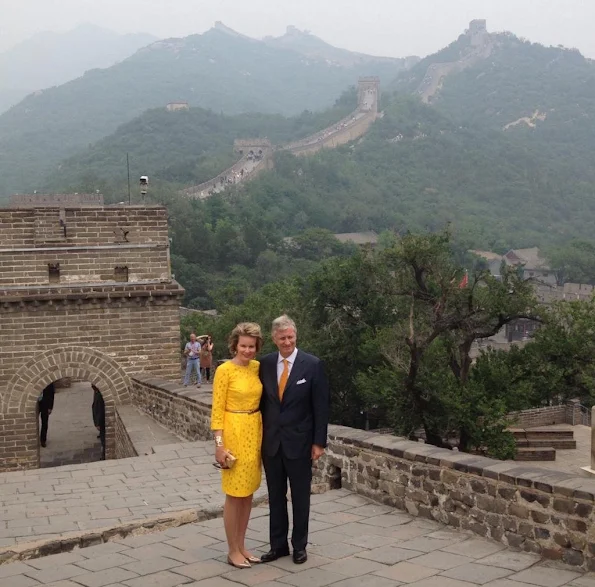 Queen Mathilde and King Philippe of Belgium visited the Great Wall of China in Badaling 