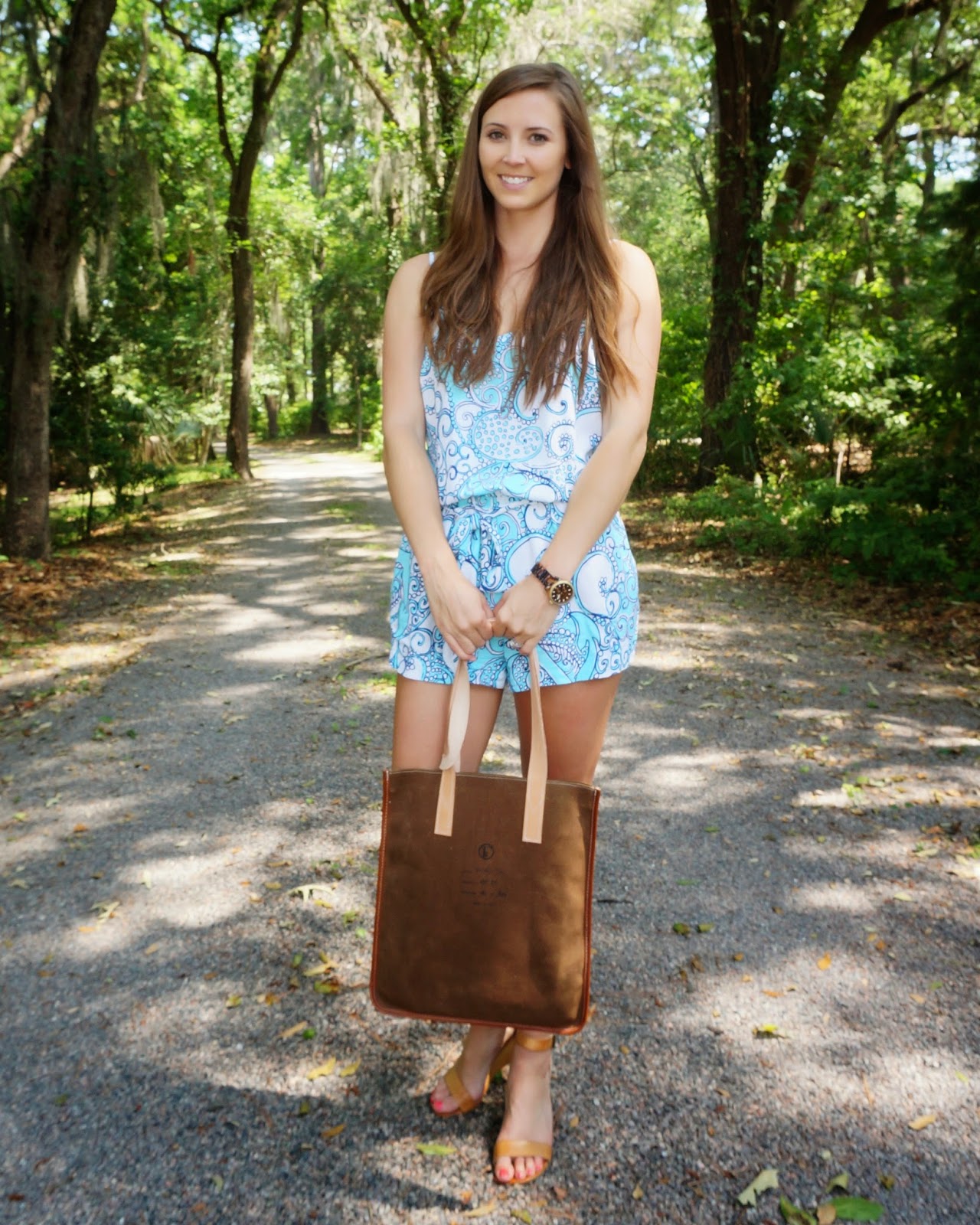 With Pearls & a Stethoscope | Lilly Pulitzer Deanna Tank Romper Playsuit & Flea bag woodland Milk tote