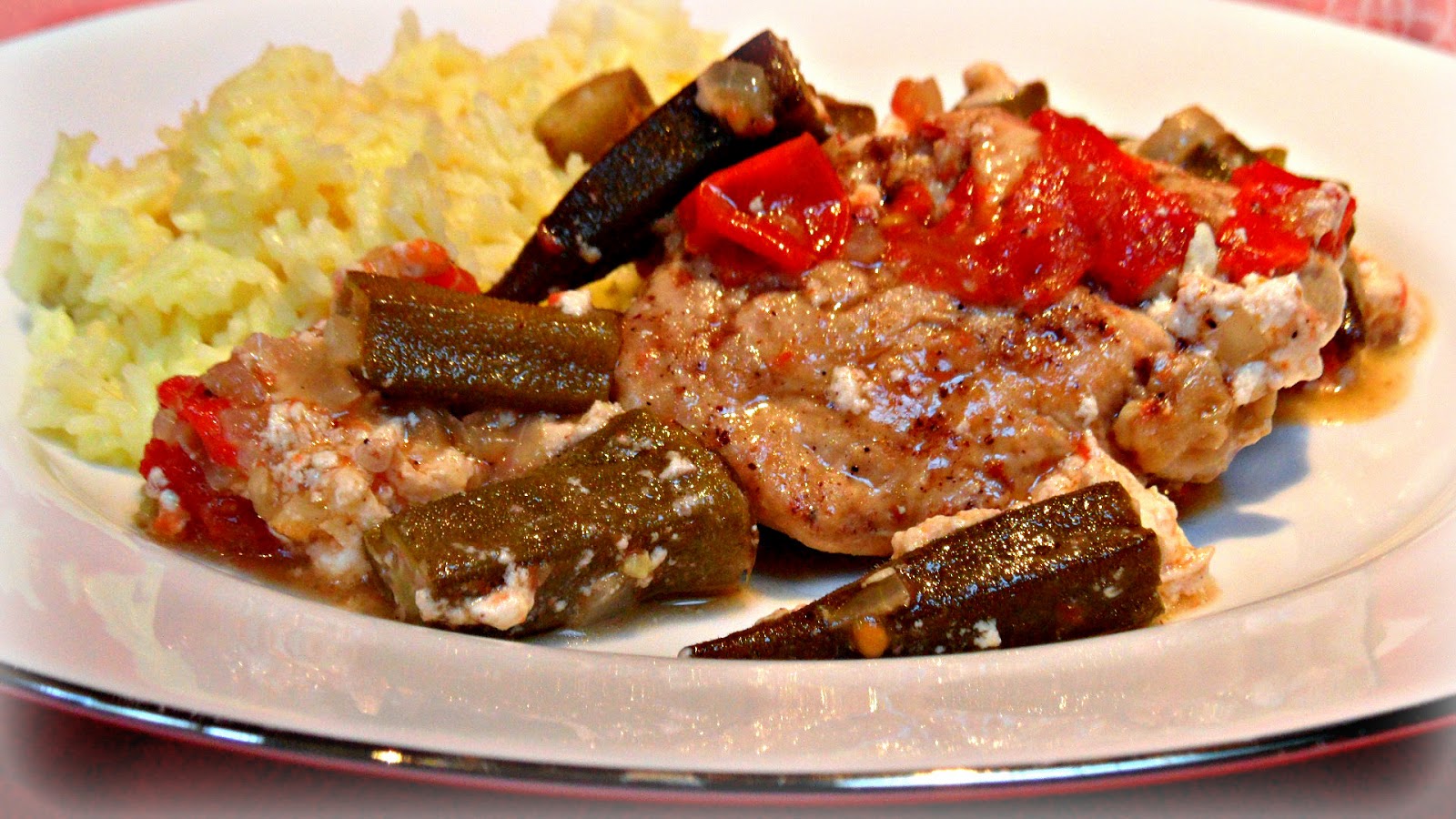 Chez Maximka Chicken and okra casserole