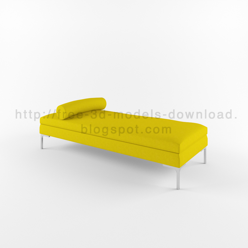 3d модель, 3d model, b&b, Charles, couch, Clio Simplice Collection, furniture, Italia, yellow, кушетка, скачать бесплатно